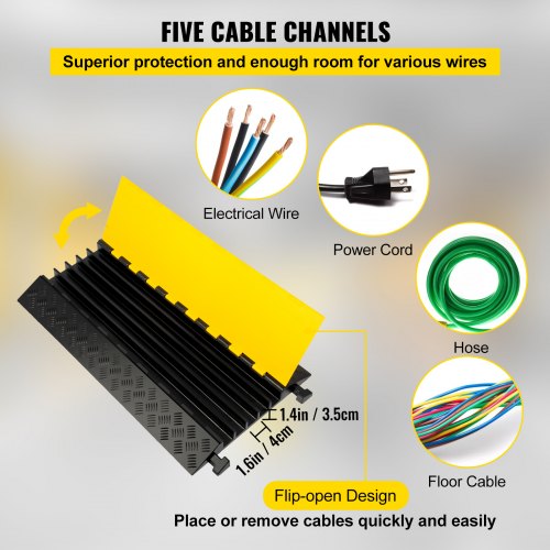 5 Channel Cable Protectors Extreme Rubber Cable Ramps - Image 6