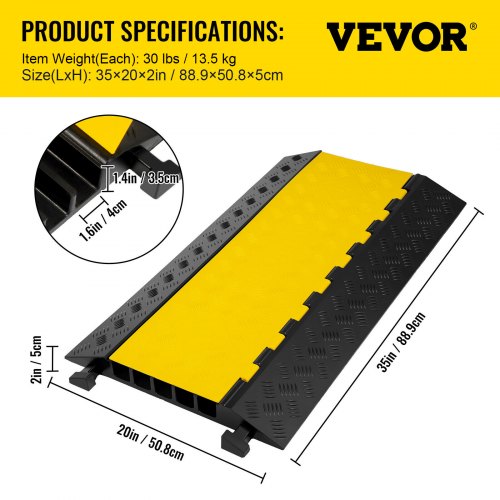  5 Channel Cable Protectors Extreme Rubber Cable Ramps - Image 8